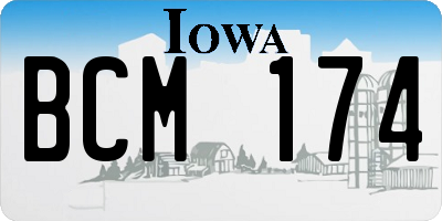 IA license plate BCM174
