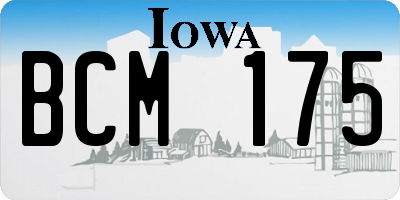 IA license plate BCM175