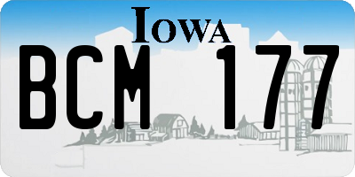 IA license plate BCM177