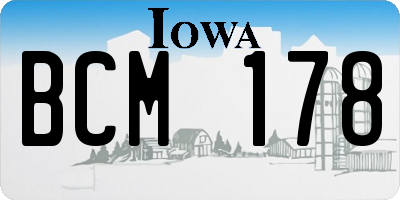 IA license plate BCM178