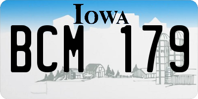 IA license plate BCM179