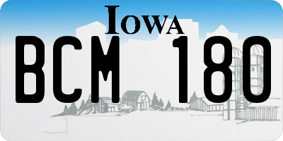 IA license plate BCM180