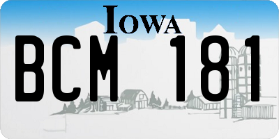 IA license plate BCM181