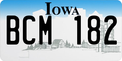 IA license plate BCM182