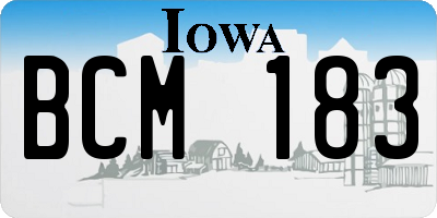 IA license plate BCM183
