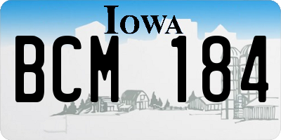 IA license plate BCM184