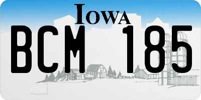 IA license plate BCM185
