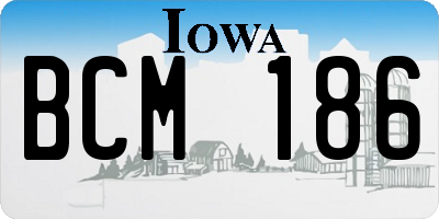 IA license plate BCM186