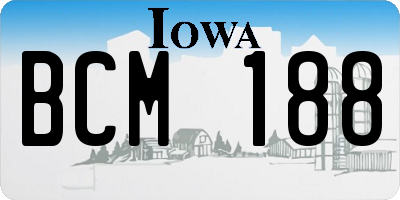 IA license plate BCM188