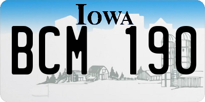 IA license plate BCM190