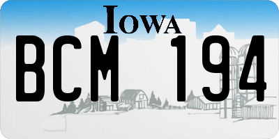 IA license plate BCM194