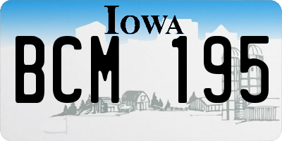 IA license plate BCM195