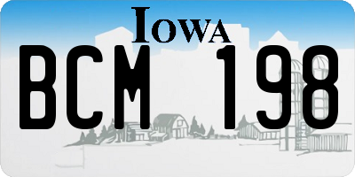 IA license plate BCM198