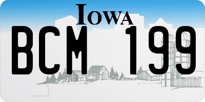IA license plate BCM199