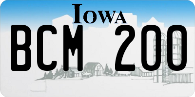 IA license plate BCM200