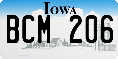 IA license plate BCM206