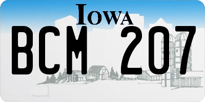 IA license plate BCM207