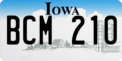 IA license plate BCM210