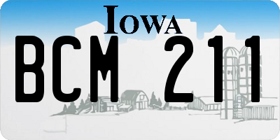 IA license plate BCM211