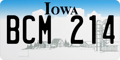 IA license plate BCM214