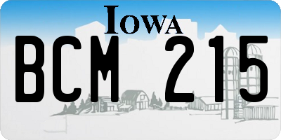 IA license plate BCM215