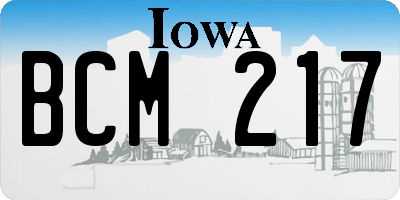 IA license plate BCM217