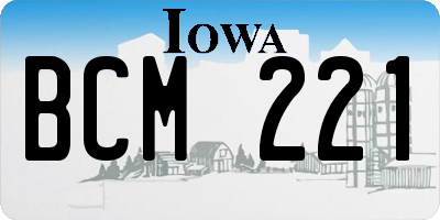 IA license plate BCM221
