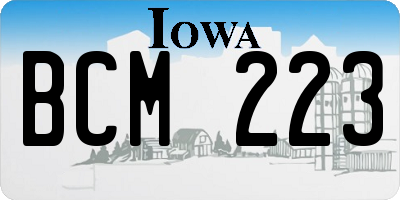 IA license plate BCM223