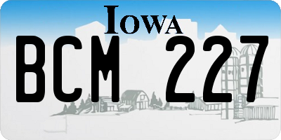 IA license plate BCM227
