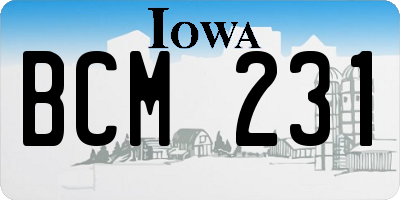 IA license plate BCM231