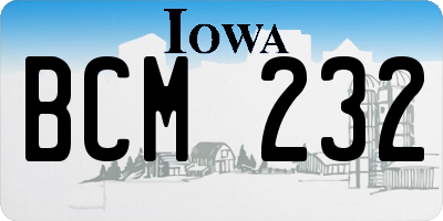 IA license plate BCM232