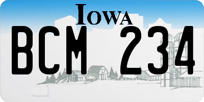 IA license plate BCM234