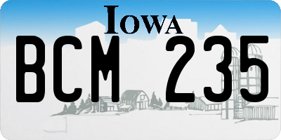IA license plate BCM235