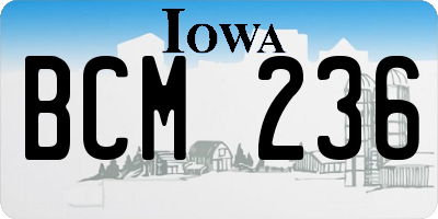 IA license plate BCM236
