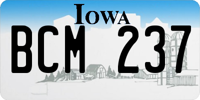 IA license plate BCM237