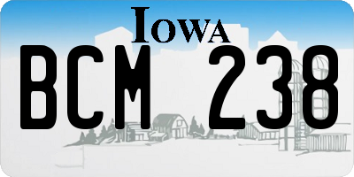 IA license plate BCM238