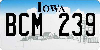 IA license plate BCM239
