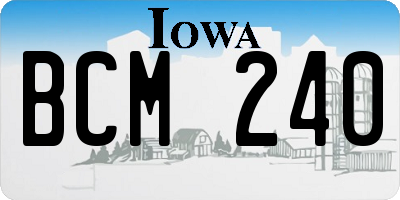 IA license plate BCM240