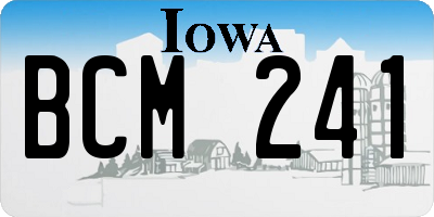 IA license plate BCM241