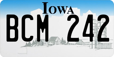 IA license plate BCM242