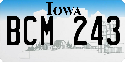 IA license plate BCM243