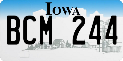 IA license plate BCM244
