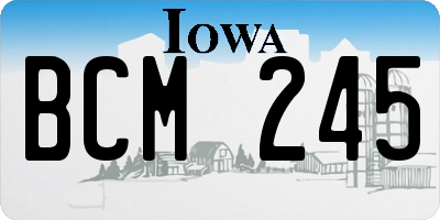 IA license plate BCM245