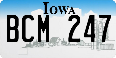 IA license plate BCM247