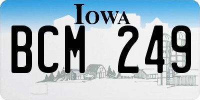 IA license plate BCM249
