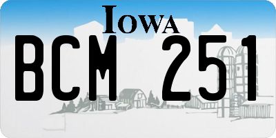 IA license plate BCM251