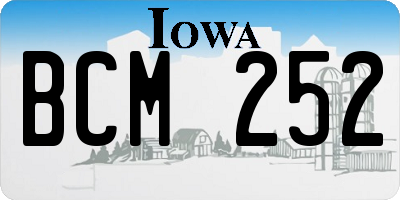 IA license plate BCM252