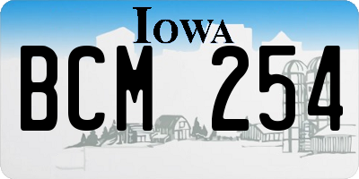 IA license plate BCM254