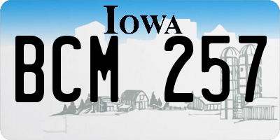 IA license plate BCM257