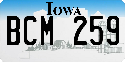 IA license plate BCM259